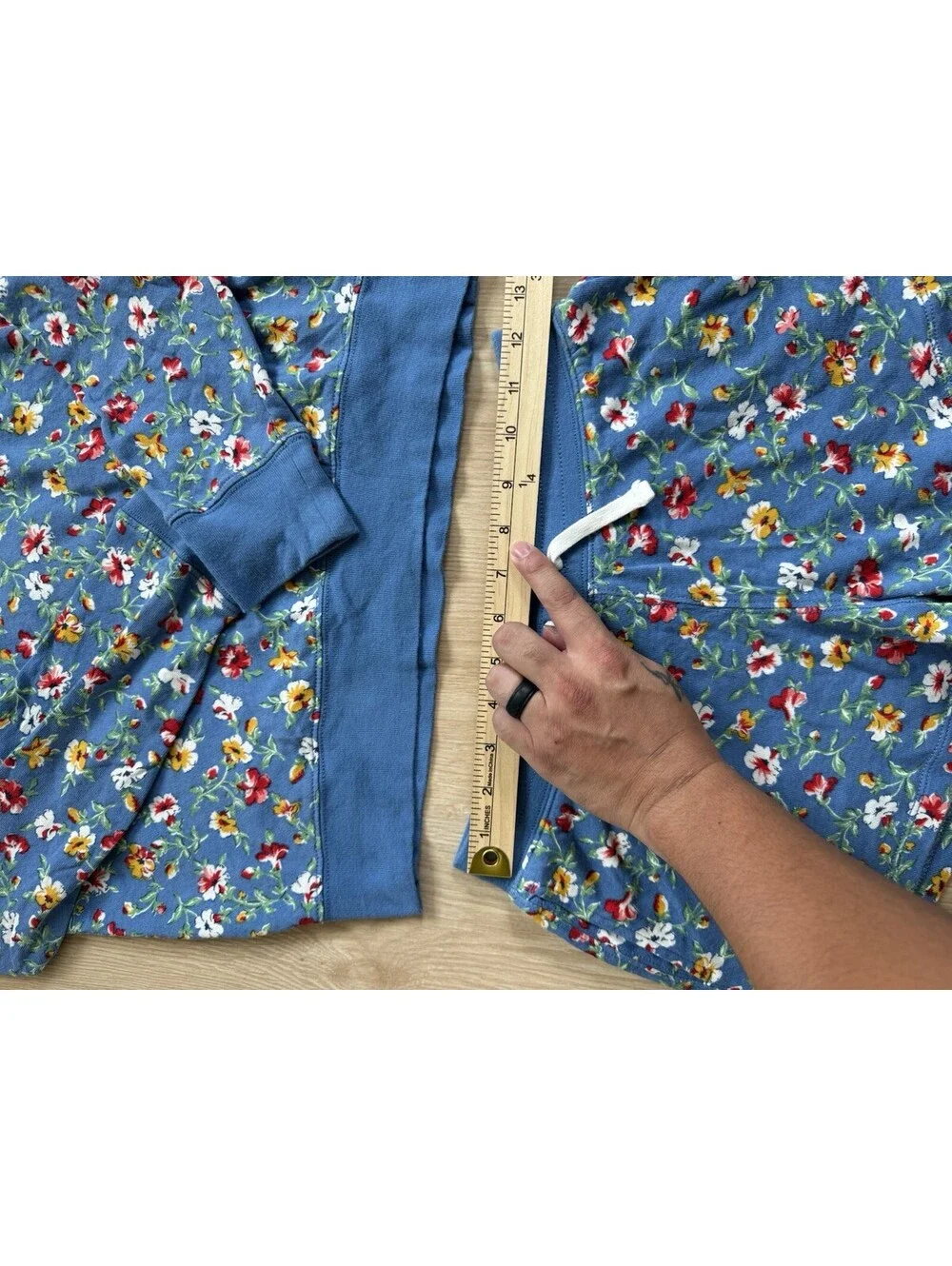 POLO RALPH LAUREN Girl's L (12/14) Floral Spa Terry Hoodie + Matching Shorts